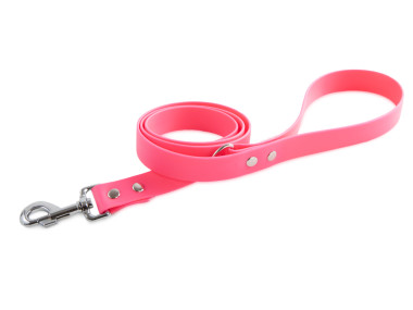 Firedog BioThane Hundeleine 25 mm 2 m mit Handschlaufe & D-Ring rosa