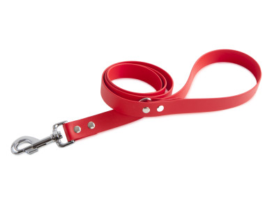 Firedog BioThane Hundeleine 25 mm 2 m mit Handschlaufe & D-Ring rot