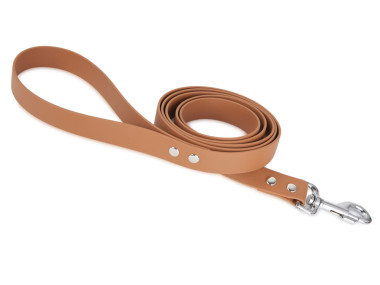 Firedog BioThane Hundeleine 25 mm 2 m mit Handschlaufe hellbraun