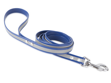 Firedog BioThane Hundeleine Reflekt 19 mm 1,2 m mit Handschlaufe blau