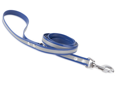 Firedog BioThane Dog leash Reflect 19 mm 1,2 m with handle & D-ring blue