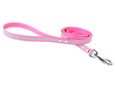 Firedog BioThane Hundeleine Reflekt 19 mm 3 m mit Handschlaufe & D-Ring rosa