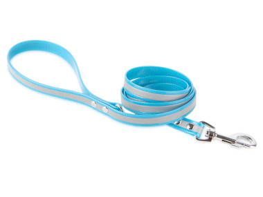 Firedog BioThane Dog leash Reflect 19 mm 2 m with handle & D-ring turquois