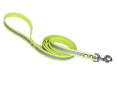 Firedog BioThane Hundeleine Reflekt 19 mm 2 m mit Handschlaufe & D-Ring gelb