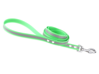 Firedog BioThane Hundeleine Reflekt 19 mm 3 m mit Handschlaufe hellgrün