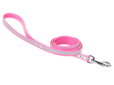 Firedog BioThane Dog leash Reflect 19 mm 1,2 m with handle pink