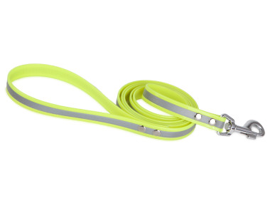 Firedog BioThane Hundeleine Reflekt 19 mm 1,2 m mit Handschlaufe gelb