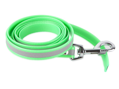 Firedog BioThane Hundeleine Reflekt 19 mm 2 m ohne Handschlaufe hellgrün