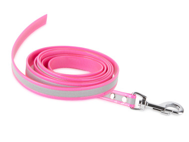 Firedog BioThane Hundeleine Reflekt  19 mm 2 m ohne Handschlaufe rosa