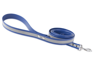 Firedog BioThane Hundeleine Reflekt 25 mm 3 m mit Handschlaufe & D-Ring blau