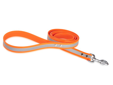 Firedog BioThane Dog leash Reflect 25 mm 1,2 m with handle orange