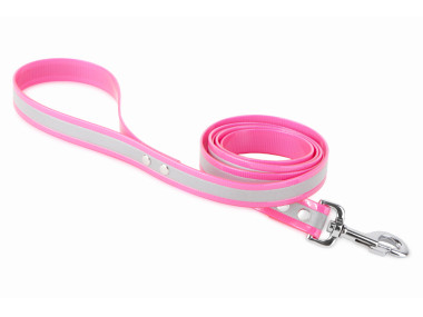 Firedog BioThane Hundeleine Reflekt 25 mm 3 m mit Handschlaufe rosa