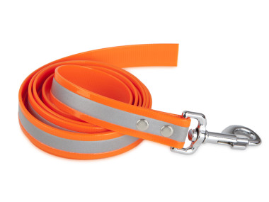 Firedog BioThane Hundeleine Reflekt 25 mm 2 m ohne Handschlaufe orange