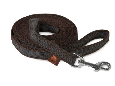 Firedog Pogumované vodítko 20 mm 2 m s rúčkou hnedé