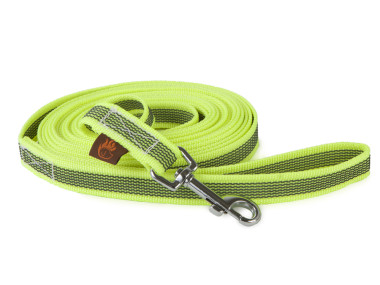 Firedog Gummierte Leine 20 mm 1,2 m mit Handschlaufe neongelb