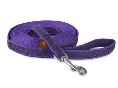 Firedog Gummierte Leine 20 mm 1,2 m mit Handschlaufe violett
