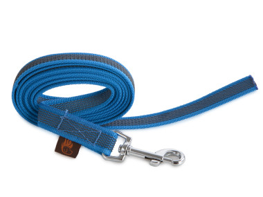Firedog Gummierte Leine 20 mm 1 m ohne Handschlaufe blau
