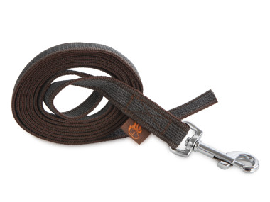Firedog Gummierte Leine 20 mm 2 m ohne Handschlaufe braun