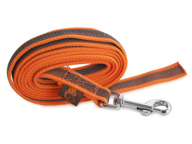 Firedog Gummierte Leine 20 mm 1 m ohne Handschlaufe orange