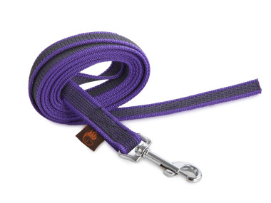 Firedog Gummierte Leine 20 mm 3 m ohne Handschlaufe violett