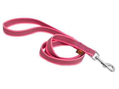 Firedog Gummierte Leine 20 mm 1,2 m mit Handschlaufe pink