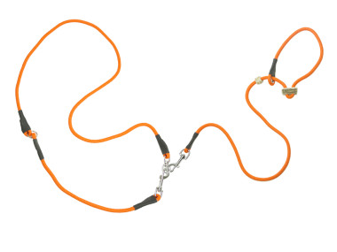 Firedog Hunting leash 8 mm L 345 cm moxon with double hornstop bright orange