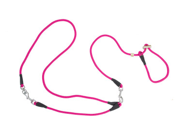 Firedog Hunting leash 8 mm L 345 cm moxon with double hornstop pink