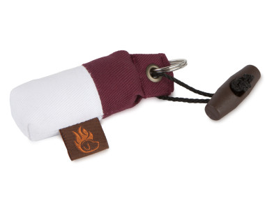 Firedog Keychain minidummy bordeaux/white