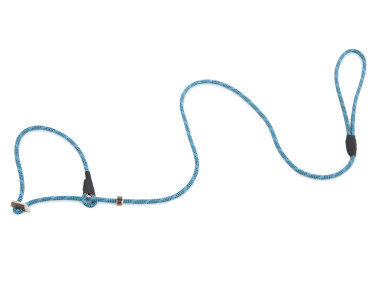 Firedog Moxon leash Profi 6 mm 130 cm aqua blue/black with double hornstop