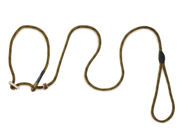 Firedog Moxon leash Profi 6 mm 130 cm khaki/orange with double hornstop