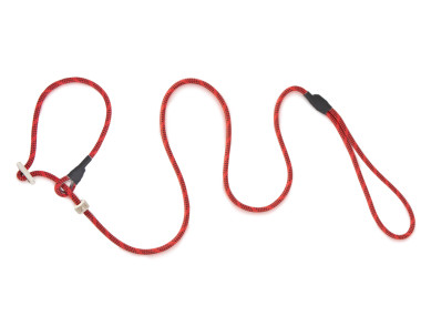 Firedog Moxon leash Profi 6 mm 130 cm red/black with double hornstop