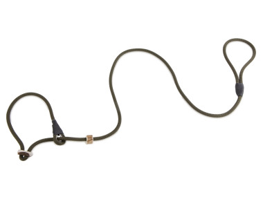 Firedog Moxon leash Profi 8 mm 130 cm khaki with double hornstop