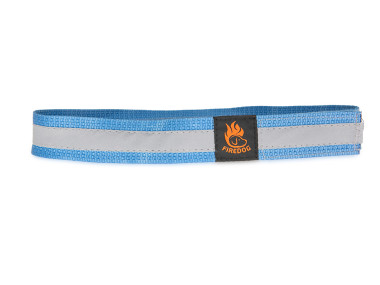 Firedog Reflective collar with velcro 30 mm 35 cm light blue