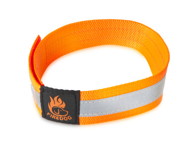 Firedog Warnhalsband reflektierend mit Klettverschluß 30 mm 65cm neonorange