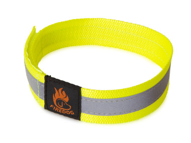 Firedog Reflexný obojok na suchý zips 30 mm 35 cm žltý