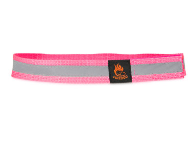 Firedog Reflective collar with velcro 30 mm 35 cm pink