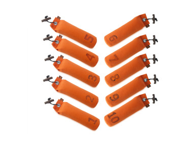Firedog Set 10x Štandard dummy 500 g oranžový číslované 1-10