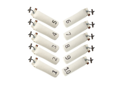 Firedog 10-er Set Standard Dummy 500 g weiß nummeriert 1-10 