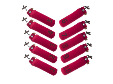 Firedog 10-er Set Standard Dummy 500 g weinrot nummeriert 1-10 