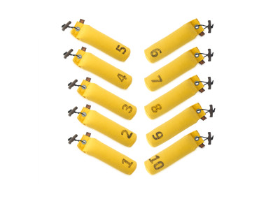 Firedog 10-er Set Standard Dummy 500 g gelb nummeriert 1-10 