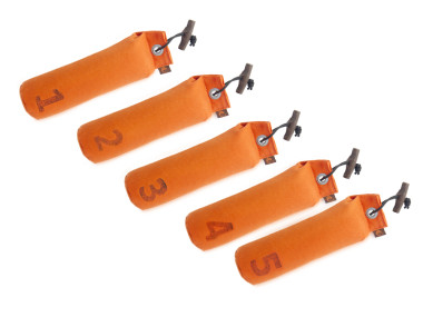 Firedog 5-er Set Standard Dummy 500 g orange nummeriert 1-5