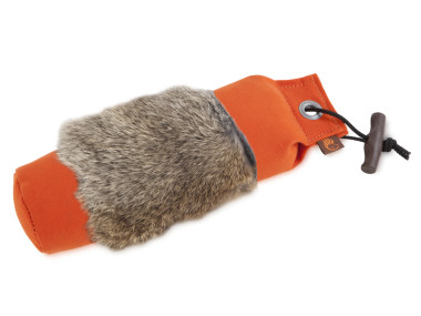 Firedog Standard Dummy 1000 g orange mit Kaninchenfellring