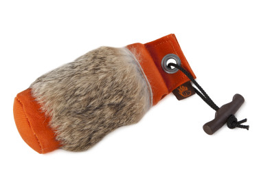 Firedog Standard Dummy 250 g orange mit Kaninchenfellring