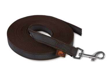Firedog Tracking Grip leash 20 mm classic snap hook 7,5 m brown