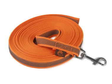 Firedog Gummierte Schleppleine 20 mm klassischer Karabiner 10 m orange