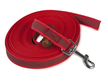 Firedog Gummierte Schleppleine 20 mm klassischer Karabiner 10 m rot