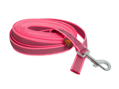 Firedog Gummierte Schleppleine 20 mm klassischer Karabiner 10 m pink