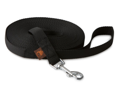 Firedog Tracking leash 20 mm classic snap hook 6 m black