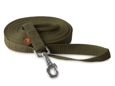 Firedog Tracking leash 25 mm robust snap hook 6 m khaki