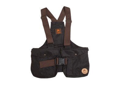 Firedog Waxed cotton Dummy vest Trainer M brown with plastic buckle